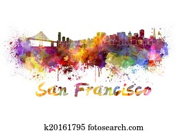 San Francisco skyline in watercolor San Francisco skyline in watercolor