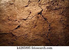 Texture background - dry cracked brown earth