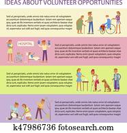 voluntários, caráteres, em, apartamento, desenho