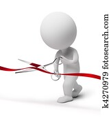 3d, קטן, אנשים, -, לפתוח טקס