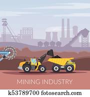 bergbau, industrie, flache, zusammensetzung bergbau, industrie, flache, zusammensetzung
