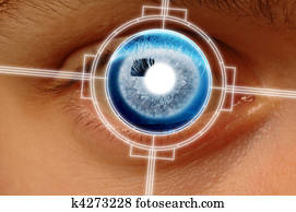 Close-up scan of blue eye