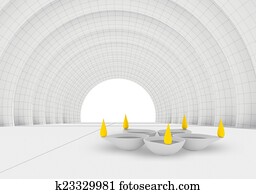 color flames and rest white diya in 3d color flames and rest white diya in 3d