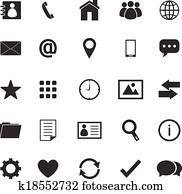 Contact icons on white background Contact icons on white background