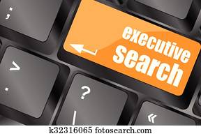 executive search button on the keyboard close-up, vector illustration