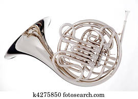 French Horn Isolated On White
