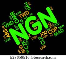 Ngn Currency Represents Nigeria Naira And Exchange