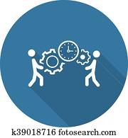 Project Management Icon. Flat Design. Project Management Icon. Flat Design.