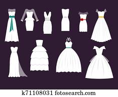 Wedding white bride dress elegance fashion style celebration bridal shower weddind-day composition illustration Wedding white bride dress elegance fashion style celebration bridal shower weddind-day composition illustration