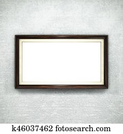 Wooden frame on wallpaper Wooden frame on wallpaper