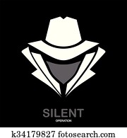 שרות חשאי, סוכן, icon., incognito., hacker., רגל, agent., undercover.
