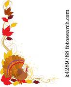 Autumn Turkey Border Autumn Turkey Border