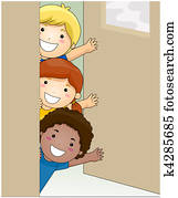 Children Waving Children Waving