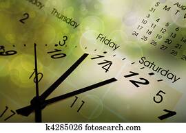 Clock face and calendar Clock face and calendar