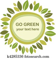 Green leaves frame