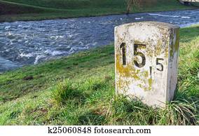 Old Milestone at the river