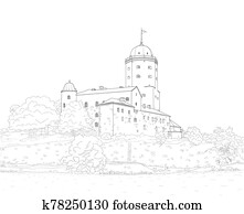 Sketch of Vyborg Castle Sketch of Vyborg Castle