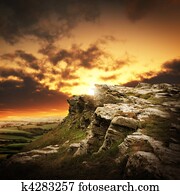 Sunset over Mountains