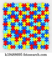 artículos del rompecabezas, plano de fondo, diverso, colores, quedar bien juntos