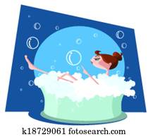 Beautiful woman taking a bath in bathtub