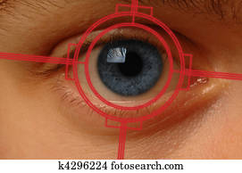 Close-up scan of blue eye