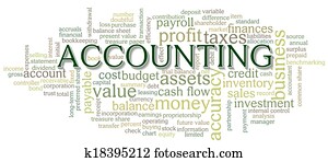 comptabilité, mot, nuage, bulle mot, étiquettes