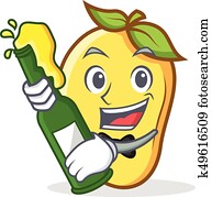 mango character cartoon mascot with beer mango character cartoon mascot with beer
