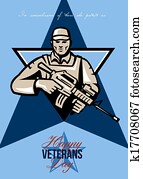 Modern Soldier Veterans Day Greeting Card Front Modern Soldier Veterans Day Greeting Card Front