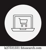 online shopping line icon online shopping line icon