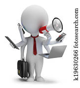 3d, קטן, אנשים, -, כפולי, מנהל