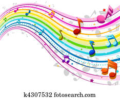 arc-en-ciel, musique, vague