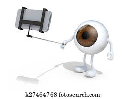big ball eye take a self portrait with smartphone