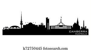 Canberra Australia city skyline vector silhouette Canberra Australia city skyline vector silhouette