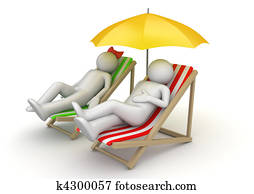 Couple on beach chairs Couple on beach chairs