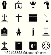 funeral icon set funeral icon set
