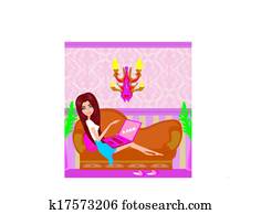 Online shopping girl Online shopping girl