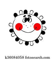 smilling, sun., vecteur