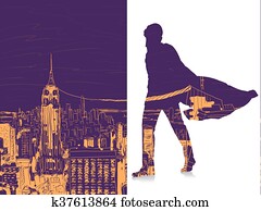 Superman and the city in concept