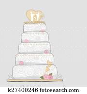 Vector wedding cake design Vector wedding cake design