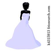 African American Wedding Bride Silhouette African American Wedding Bride Silhouette