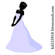 African American Wedding Bride Silhouette African American Wedding Bride Silhouette