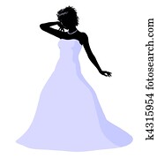 African American Wedding Bride Silhouette African American Wedding Bride Silhouette