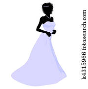 African American Wedding Bride Silhouette African American Wedding Bride Silhouette