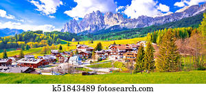 alpes, paisagem, em, cortina, D', Ampezzo, vista panoramic