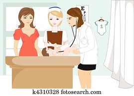 Baby at doctor office