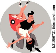 Couple dancing rock'n'roll