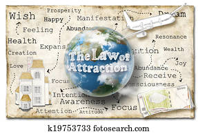 lei, de, atração, ligado, papel