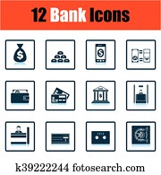 set, od, banka, icons