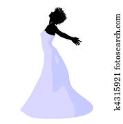 אמריקאי אפריקני, חתונה, כלה, צללית