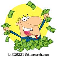 afortunado, ricos, homem